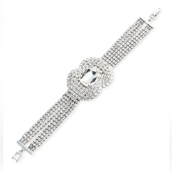 GIVENCHY Crystal Multi-Row Statement Flex Bracelet - Picture 1 of 5